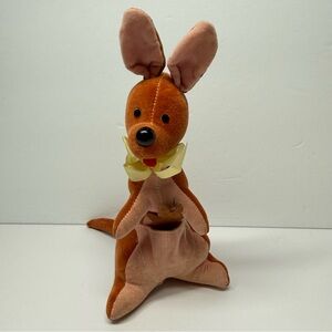 Vintage 1966 Walt Disney Winnie the Pooh Corduroy Kanga & Roo Stuffed Toy Plush